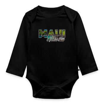 Maui Hawaii - Baby Bio-Langarm-Body - Schwarz - Vorne