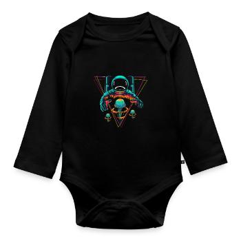 Astronaute océan océan plongeur Jellyfish cadeau - Body Bébé bio manches longues - noir - Devant