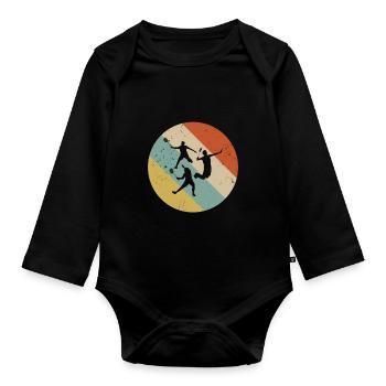 Badminton Player Badminton Retro - Organic Longsleeve Baby Bodysuit - black - Front
