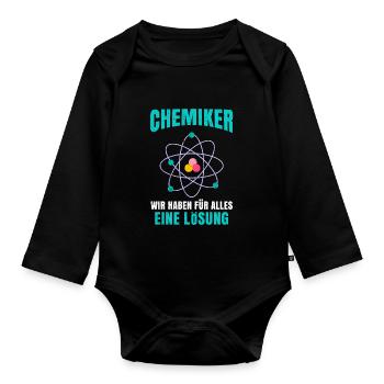 Chemie - Baby Bio-Langarm-Body - Schwarz - Vorne