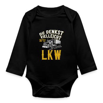 LKW LKW-Fahrer Lustiger Spruch - Baby Bio-Langarm-Body - Schwarz - Vorne