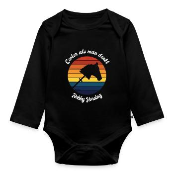 Hobby Horsing Cool plus que vous ne le pensez - Body Bébé bio manches longues - noir - Devant