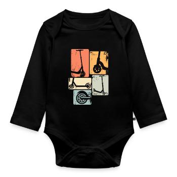 Scooter Scooter Cascade Rétro Trottinette - Body Bébé bio manches longues - noir - Devant
