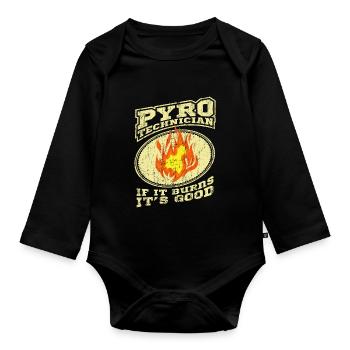 PYROTECHNICIANS Pyro technician Fireworks Fireworks - Organic Longsleeve Baby Bodysuit - black - Front