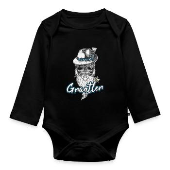 Grantler Grantln Bayern Tracht Grantla - Baby Bio-Langarm-Body - Schwarz - Vorne