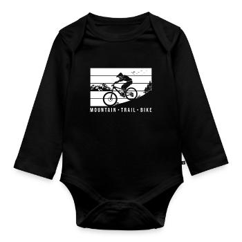 Mountain Bike - Body Bébé bio manches longues - noir - Devant