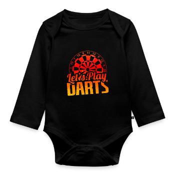 Dart player dart player gift - Organic Longsleeve Baby Bodysuit - black - Front
