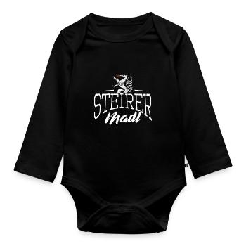 Steirer Madl Steirermadl Steiermark Frauen Mädchen - Baby Bio-Langarm-Body - Schwarz - Vorne