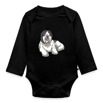 Nederlandse Schapendoes Hund - Body Bébé bio manches longues - noir - Devant
