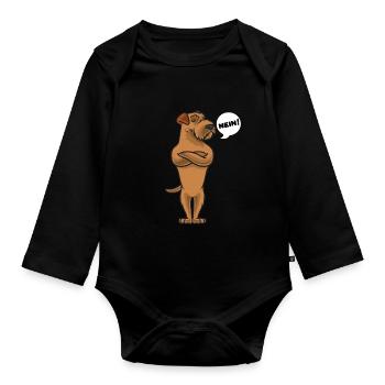 Sturer Irish Terrier - Baby Bio-Langarm-Body - Schwarz - Vorne