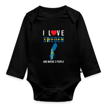 Suède j'aime la Suède - Body Bébé bio manches longues - noir - Devant