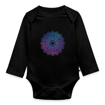 Reiki Mandala Spirituelle guérison Chakra Méditation - Body Bébé bio manches longues - noir - Devant
