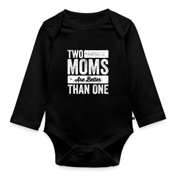 Homosexuell Lesbische Eltern Lesben Geschenk - Baby Bio-Langarm-Body - Schwarz - Vorne