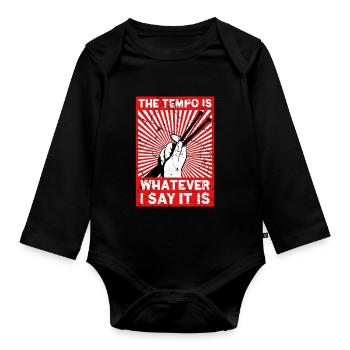 Batterie Drum Sticks Tambours batteur - Body Bébé bio manches longues - noir - Devant