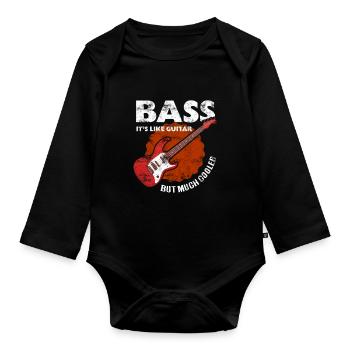Bass Gitarrist Bassist Bass Spieler - Baby Bio-Langarm-Body - Schwarz - Vorne