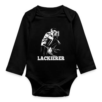 Painter Car painter Color distribution technician - Organic Longsleeve Baby Bodysuit - black - Front