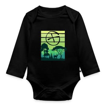 Geocaching Container Treasure Hunting GPS Map Geoc - Baby Bio-Langarm-Body - Schwarz - Vorne