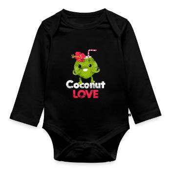 Kokosnuss Liebe - Baby Bio-Langarm-Body - Schwarz - Vorne