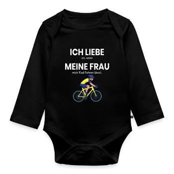 MTB Mann Downhill Lustig Bike outfit Biker - Baby Bio-Langarm-Body - Schwarz - Vorne