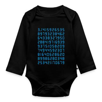 PI Mathematics Circle Number Calculate Scope Genius Uni - Organic Longsleeve Baby Bodysuit - black - Front