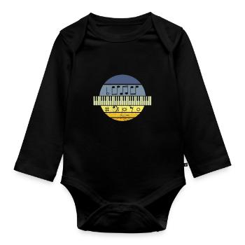 Piano - Baby Bio-Langarm-Body - Schwarz - Vorne