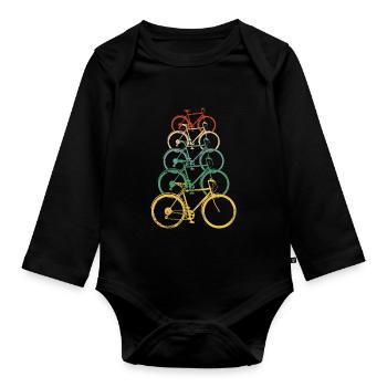 Vintage Fahrräder Fahrradmotiv Fahrrad Geschenk - Baby Bio-Langarm-Body - Schwarz - Vorne