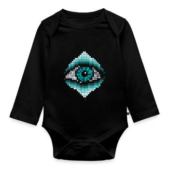 Œil - Body Bébé bio manches longues - noir - Devant