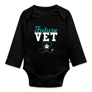 Zukünftiger Tierarzt - Baby Bio-Langarm-Body - Schwarz - Vorne