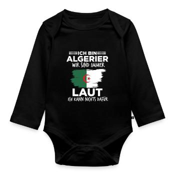 Lauter Algerier Algerisch Algerien Geschenk - Baby Bio-Langarm-Body - Schwarz - Vorne