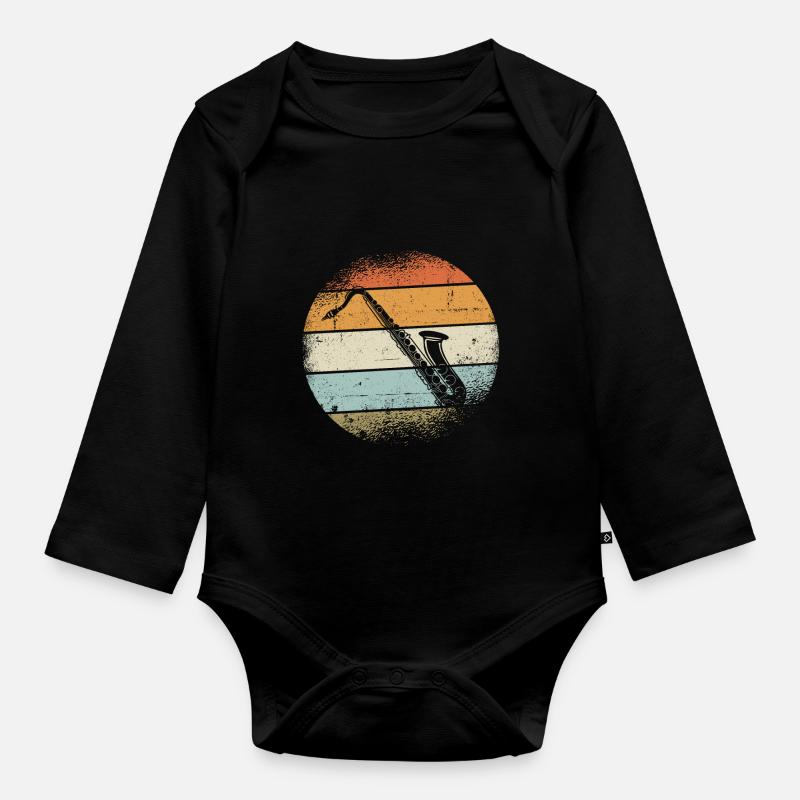 Saxophone - Baby Bio-Langarm-Body - Schwarz