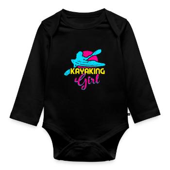 Kayaking fille aviron femmes - Body Bébé bio manches longues - noir - Devant