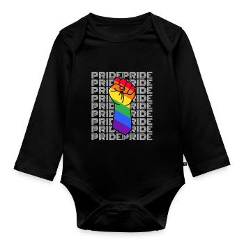 Pride LGBT Saying Gift Rights Queer - Organic Longsleeve Baby Bodysuit - black - Front