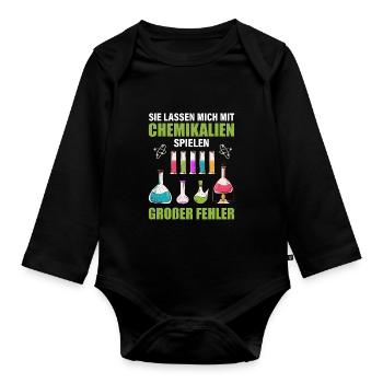Chemiker Chemie Labor Witz - Baby Bio-Langarm-Body - Schwarz - Vorne