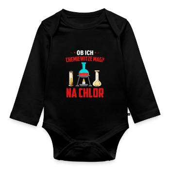Chemie Witz Chemiker - Baby Bio-Langarm-Body - Schwarz - Vorne