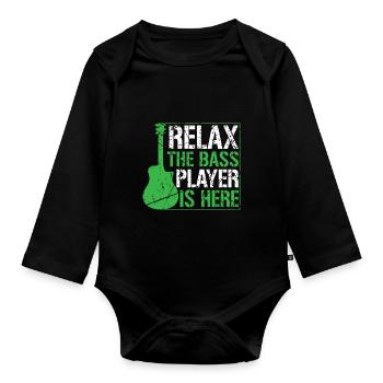 Bass guitariste bassiste bass joueur - Body Bébé bio manches longues - noir - Devant