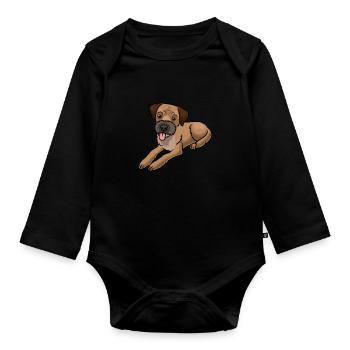 Border Terrier - Body Bébé bio manches longues - noir - Devant