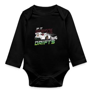 Car Drifting Racing Racecar Motorsport Mechanic - Body Bébé bio manches longues - noir - Devant