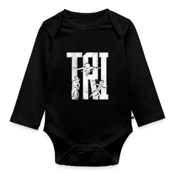 Triathlon - Baby Bio-Langarm-Body - Schwarz - Vorne