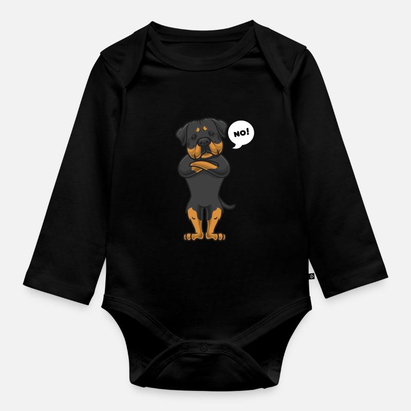 Rottweiler Hund - Body Bébé bio manches longues - noir