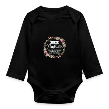 Je suis un illustrateur Mon niveau de sarcasme dépend de - Body Bébé bio manches longues - noir - Devant