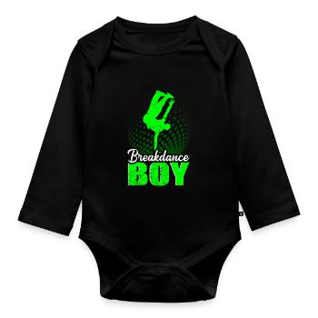 Breakdance Jeunes Enfants - Body Bébé bio manches longues - noir - Devant