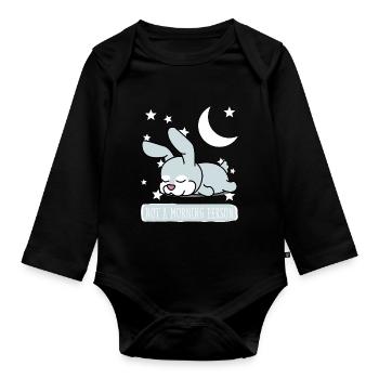 Pyjama chemise de nuit lapin pyjama - Body Bébé bio manches longues - noir - Devant