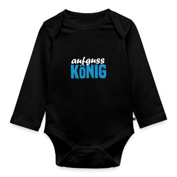 Sauna Aufguss König Aufguss Sauna - Baby Bio-Langarm-Body - Schwarz - Vorne