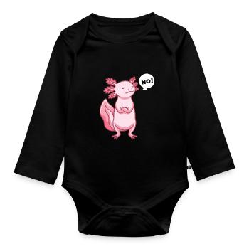 Axolotl muet - Body Bébé bio manches longues - noir - Devant