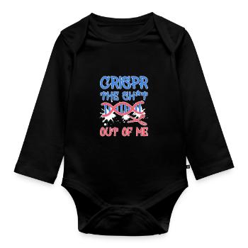 Funny Crispr Science Pun Joke Graffiti Gene Gift - Organic Longsleeve Baby Bodysuit - black - Front