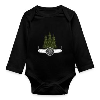 Tronçonneuse Axt Förster Bois Scie chaîne - Body Bébé bio manches longues - noir - Devant
