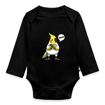 Nymphensittich Kakadusittich Ornithologie - Baby Bio-Langarm-Body - Schwarz - Vorne
