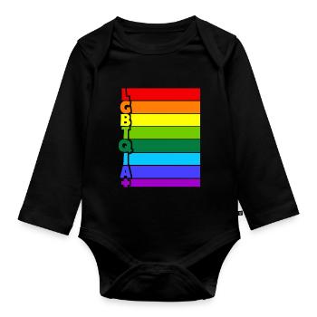 LGBTQIA Plus - Baby Bio-Langarm-Body - Schwarz - Vorne