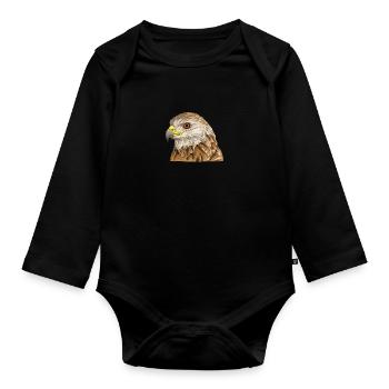 Rotmilan I Greifvogel Chasse au croquant motif pour fauconnier - Body Bébé bio manches longues - noir - Devant