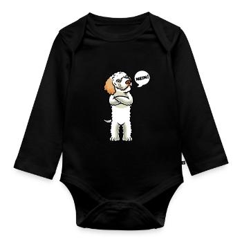 Sturer Lagotto Romagnolo - Baby Bio-Langarm-Body - Schwarz - Vorne